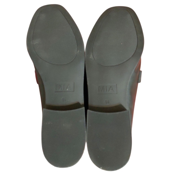 MIA Black Horse Bit Loafer Wonen's Black Square Toe Flat Size 9.58 - Picture 6 of 10